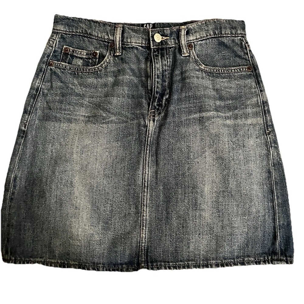 GAP Denim Women's Stretch Cotton Denim Jean Skirt Size 28 Cute Spring Summer Fun